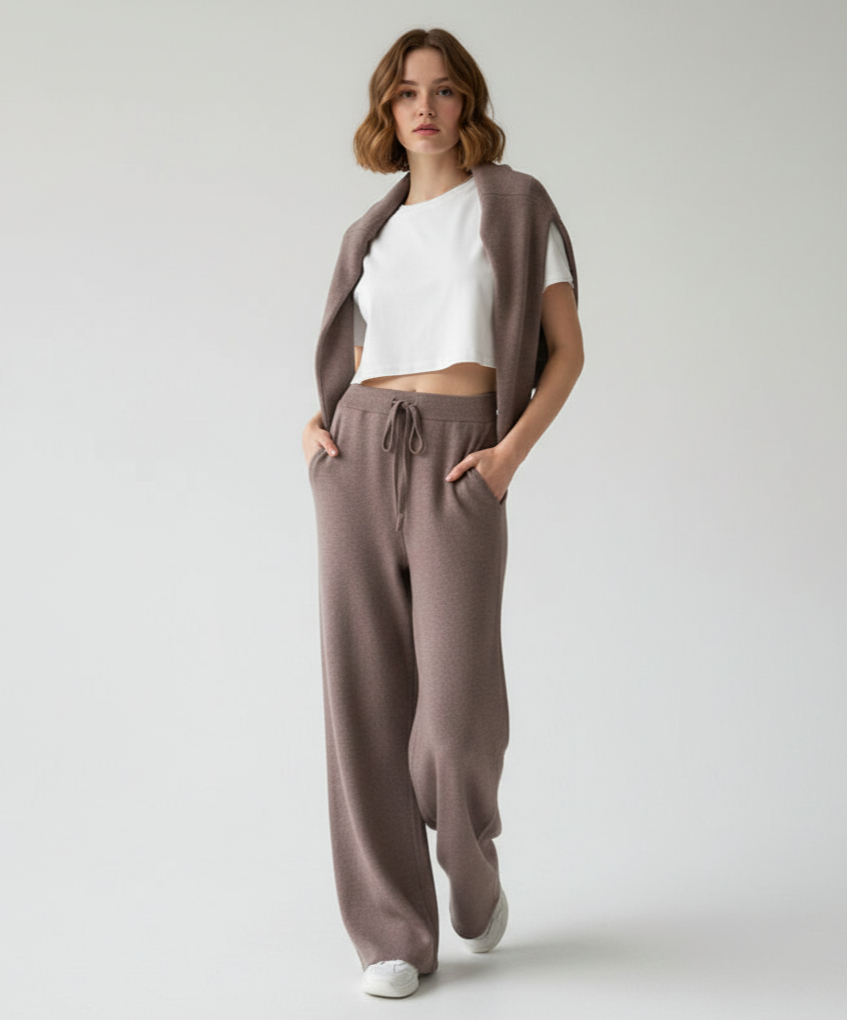 Elegancki Damski Komplet Sweter Golf | Miękki, Ciepły i Stylowy